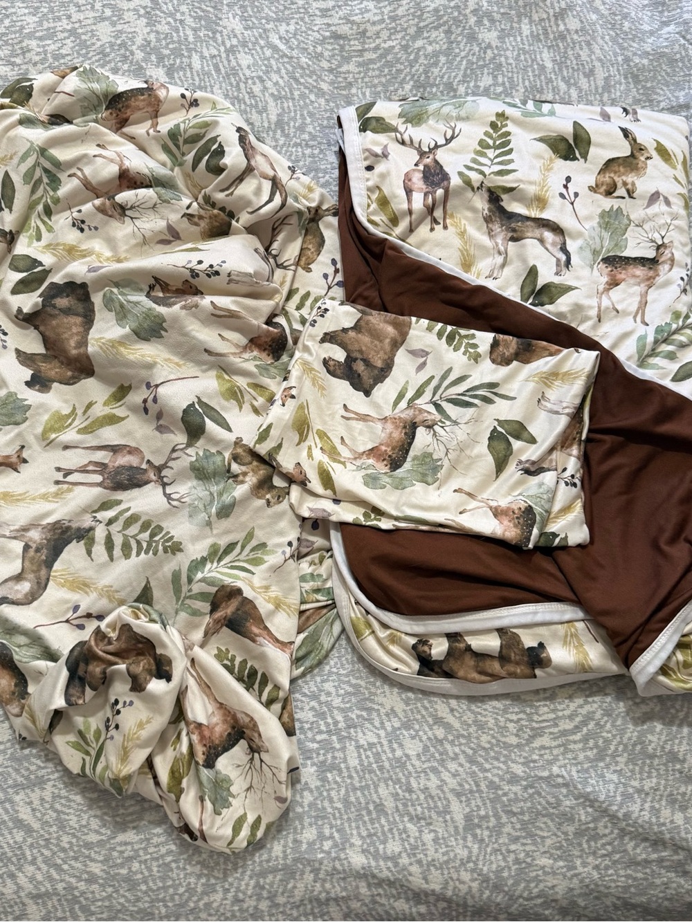 Popi Baby Wildlife Animals Blanket, Crib Sheet and Pillowcase